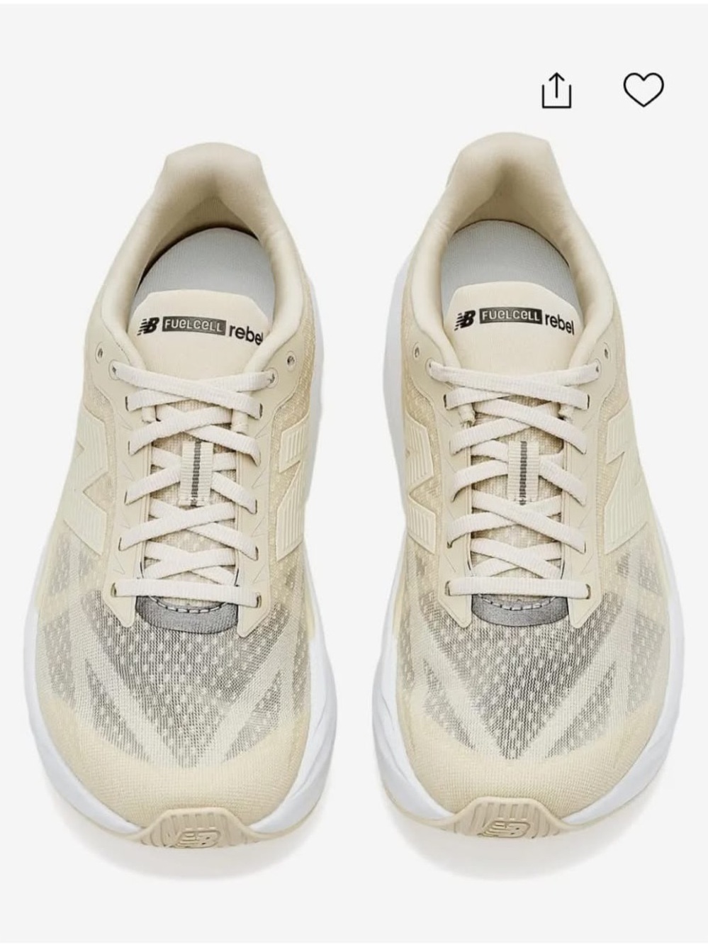 New Balance FuelCell Rebel Athletic Shoes in Cream and White